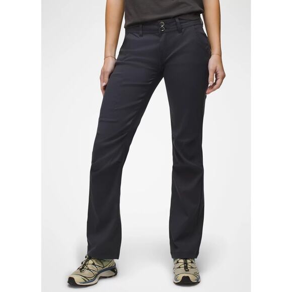 Prana Halle Pant Women's 8 Short Coal Standard Fit Low Rise Boot Cut Outdoors - Picture 1 of 12